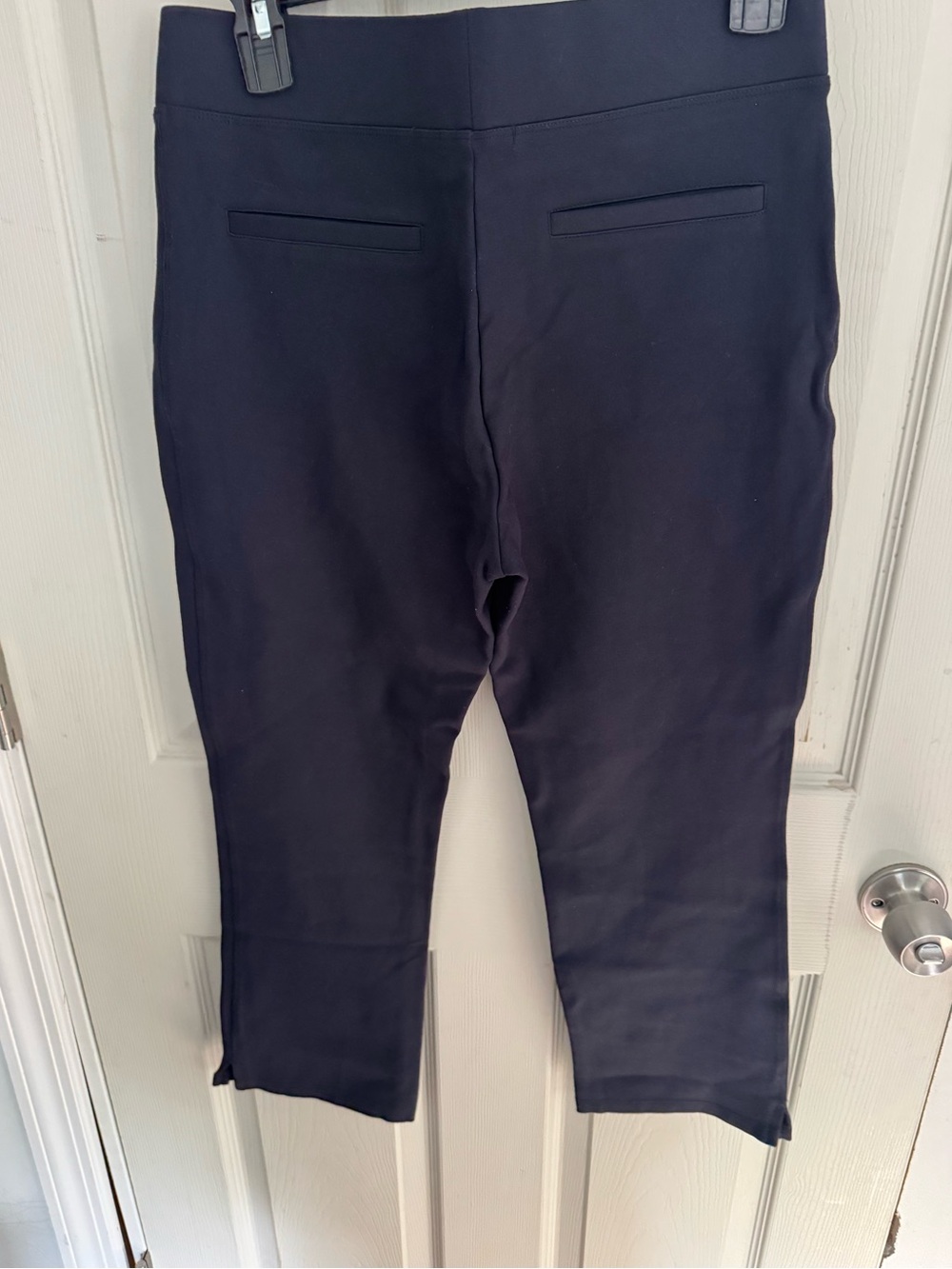 Quince Women Ultra-Stretch Ponte Kick Flare Pants Navy M - Picture 6 of 14